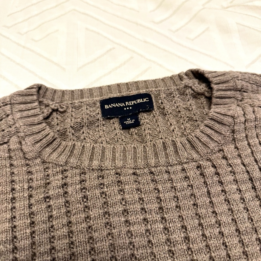 Banana Republic Knitted Textured Ribbed Sweater